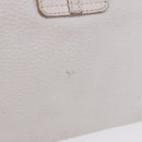 BURBERRY Hand Bag Leather White Silver Auth 202261-3