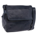LOEWE Shoulder Bag Leather Navy Gold Tone Auth 202262-1