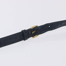 LOEWE Shoulder Bag Leather Navy Gold Tone Auth 202262-9