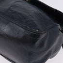 LOEWE Shoulder Bag Leather Navy Gold Tone Auth 202262-16