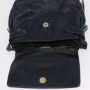 LOEWE Shoulder Bag Leather Navy Gold Tone Auth 202262-10