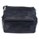 LOEWE Shoulder Bag Leather Navy Gold Tone Auth 202262-13