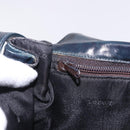 LOEWE Shoulder Bag Leather Navy Gold Tone Auth 202262-21