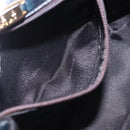 LOEWE Shoulder Bag Leather Navy Gold Tone Auth 202262-22