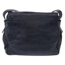 LOEWE Shoulder Bag Leather Navy Gold Tone Auth 202262-2