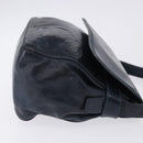 LOEWE Shoulder Bag Leather Navy Gold Tone Auth 202262-3