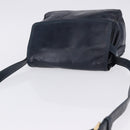 LOEWE Shoulder Bag Leather Navy Gold Tone Auth 202262-7