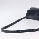 LOEWE Shoulder Bag Leather Navy Gold Tone Auth 202262-8