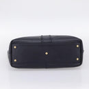 SAINT LAURENT Tote Bag Leather Navy Gold Tone Auth 202263A-5