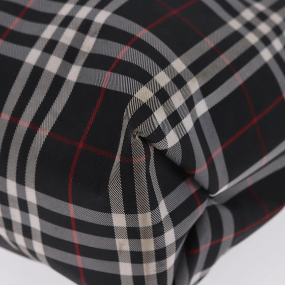 BURBERRY Nova Check Tote Bag Canvas Black Beige Auth 202264
