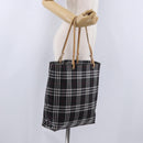 BURBERRY Nova Check Tote Bag Canvas Black Beige Auth 202264-21