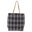 BURBERRY Nova Check Tote Bag Canvas Black Beige Auth 202264-3