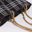 BURBERRY Nova Check Tote Bag Canvas Black Beige Auth 202264-6