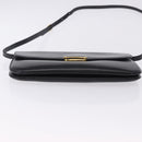 BALLY Shoulder Bag Leather Black Gold Tone Auth 202267A-10