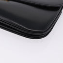 BALLY Shoulder Bag Leather Black Gold Tone Auth 202267A-12