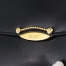 BALLY Shoulder Bag Leather Black Gold Tone Auth 202267A-15