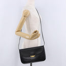 BALLY Shoulder Bag Leather Black Gold Tone Auth 202267A-23