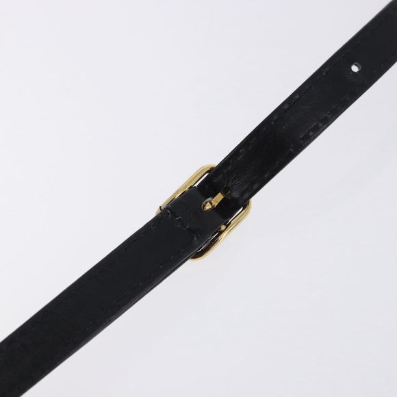 BALLY Shoulder Bag Leather Black Gold Tone Auth 202267A