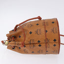MCM Vicetos Shoulder Bag PVC Leather Brown Gold Tone Auth 202272A-4