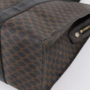 CELINE Macadam Tote Bag PVC Leather Black Gold Tone Auth 202273-8