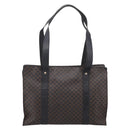 CELINE Macadam Tote Bag PVC Leather Black Gold Tone Auth 202273-2