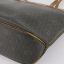 Christian Dior Honeycomb Tote Bag PVC Leather Khaki Gold Tone Auth 202274-15