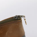 Christian Dior Honeycomb Tote Bag PVC Leather Khaki Gold Tone Auth 202274-10