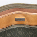 Christian Dior Honeycomb Tote Bag PVC Leather Khaki Gold Tone Auth 202274-11