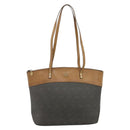 Christian Dior Honeycomb Tote Bag PVC Leather Khaki Gold Tone Auth 202274-13