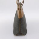 Christian Dior Honeycomb Tote Bag PVC Leather Khaki Gold Tone Auth 202274-4