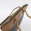 Christian Dior Honeycomb Tote Bag PVC Leather Khaki Gold Tone Auth 202274-6