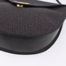 SAINT LAURENT Shoulder Bag Canvas Purple Gold Tone Auth 202276A-11