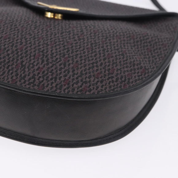 SAINT LAURENT Shoulder Bag Canvas Purple Gold Tone Auth 202276A