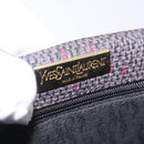 SAINT LAURENT Shoulder Bag Canvas Purple Gold Tone Auth 202276A-16
