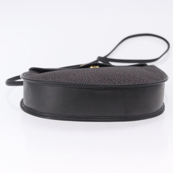 SAINT LAURENT Shoulder Bag Canvas Purple Gold Tone Auth 202276A