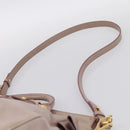 Miu Miu Vitellolux Hand Bag Leather 2way Gray Gold Auth 202277M-15