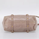 Miu Miu Vitellolux Hand Bag Leather 2way Gray Gold Auth 202277M-5