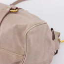 Miu Miu Vitellolux Hand Bag Leather 2way Gray Gold Auth 202277M-16