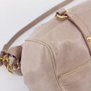 Miu Miu Vitellolux Hand Bag Leather 2way Gray Gold Auth 202277M-17