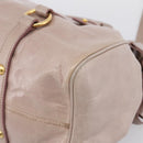 Miu Miu Vitellolux Hand Bag Leather 2way Gray Gold Auth 202277M-18