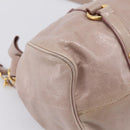 Miu Miu Vitellolux Hand Bag Leather 2way Gray Gold Auth 202277M-19