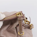 Miu Miu Vitellolux Hand Bag Leather 2way Gray Gold Auth 202277M-20