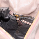 Miu Miu Vitellolux Hand Bag Leather 2way Gray Gold Auth 202277M-24