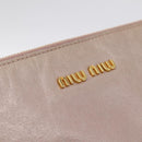 Miu Miu Vitellolux Hand Bag Leather 2way Gray Gold Auth 202277M-7