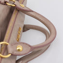 Miu Miu Vitellolux Hand Bag Leather 2way Gray Gold Auth 202277M-14