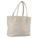 BVLGARI Tote Bag Leather Silver Auth 202279-1