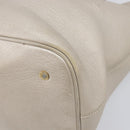 BVLGARI Tote Bag Leather Silver Auth 202279-10