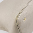 BVLGARI Tote Bag Leather Silver Auth 202279-13