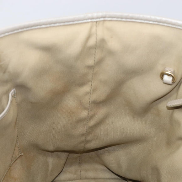 BVLGARI Tote Bag Leather Silver Auth 202279