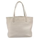 BVLGARI Tote Bag Leather Silver Auth 202279-3